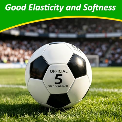 NICEMOVIC Deflated Soccer Balls Size 5 Bulk with Pumps, Operation Christmas Bulk Items for Adults Donation Charity Train Practice Game, Deflated Soccer Balls with Pump Needles Set - size: 48 Pack