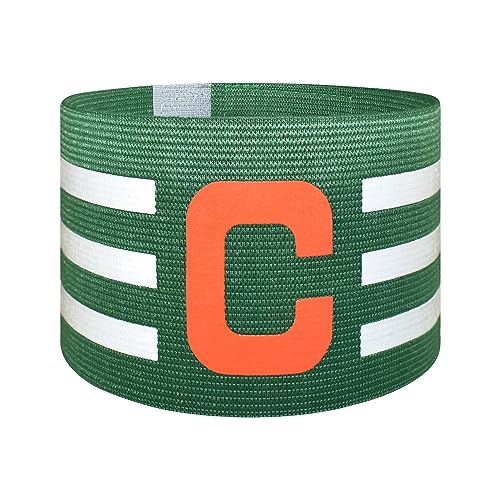 Sports Captain C Arm Band for Team Training, Unisex Elastic Soccer Captain Armband Adjustable Outdoor Football Player Captain's ArmBands for Adult - color: Green