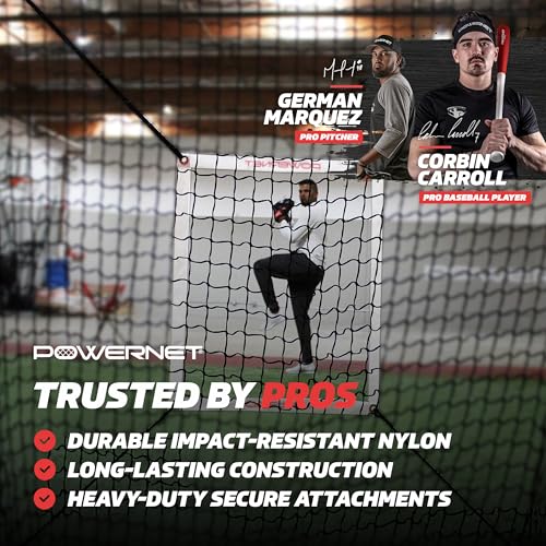 PowerNet Strike Zone Pitching Aid for 7 & 8 FT Nets, Baseball Training Equipment for Pitching Drills and Location Accuracy, Solo or Team Pitcher Training Aid, Net Sold Separately - Attachment Only