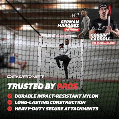 PowerNet Strike Zone Pitching Aid for 7 & 8 FT Nets, Baseball Training Equipment for Pitching Drills and Location Accuracy, Solo or Team Pitcher Training Aid, Net Sold Separately - Attachment Only