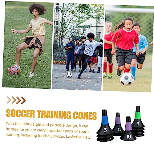 STOBOK 10pcs Horns Shaped Athletic Cones for Football Training Creative Sport Disc Marker Cones for Drills Durable Sign Barrels for Sports Practice and Coaching