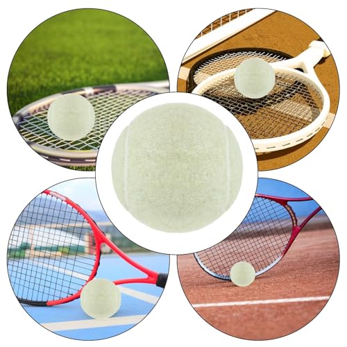 6 PCS Training Tennis Balls, High Elasticity Practice Tennis for Beginner, Exercise Playing Balls Felt Training Toys for Pet Dog (Beige)