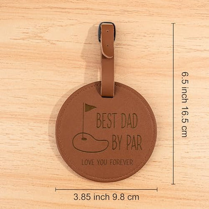 Best Dad by Par - Personalized Wooden Golf Tee Holder, Fathers Day & Birthday Gift for Coach, Grandpa, Uncle - color: Brown-(For Dad)