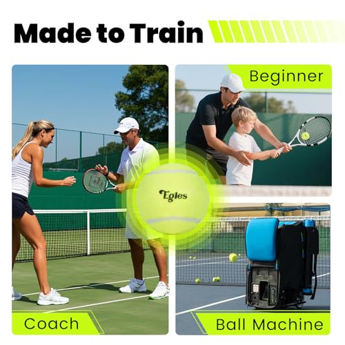 Egles 12/20/60 Packs Tennis Balls for Training and Dogs, High Elasticity Practice Tennis Ball with Mesh Bag for Transport and Beginner Exercise, Durable Pet Playing Tennis Ball Set - size: 60