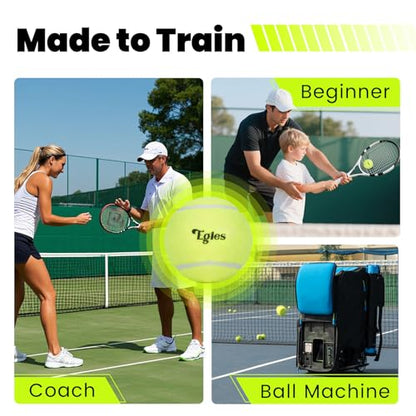 Egles 12/20/60 Packs Tennis Balls for Training and Dogs, High Elasticity Practice Tennis Ball with Mesh Bag for Transport and Beginner Exercise, Durable Pet Playing Tennis Ball Set - size: 60