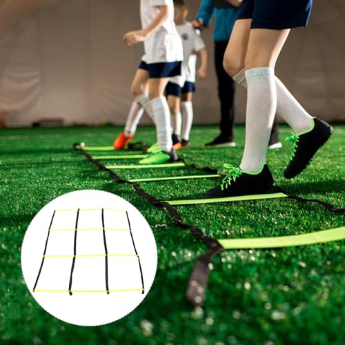 PRETYZOOM Agility Ladder Soccer Training Equipment Yellow Foldable Soft Ladder for Football Speed and Footwork Drills for Athlete Conditioning