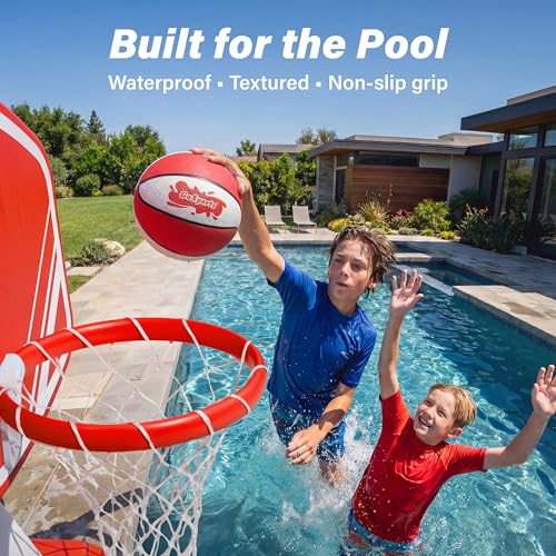 GoSports Water Basketballs 2 Pack - Choose Between Size 3 and Size 6, Great for Swimming Pool Basketball Hoops - style: Red Size 3 (7" D)