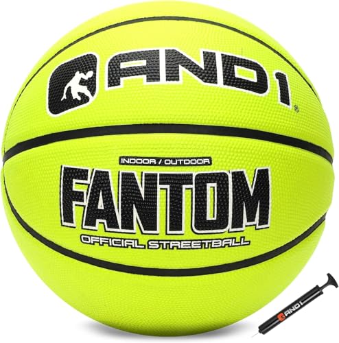 AND1 Fantom Rubber Basketball: Official Regulation Streetball - Deep Channel Construction, Made for Indoor Outdoor