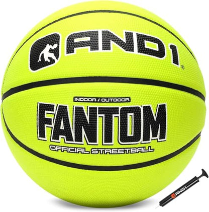 AND1 Fantom Rubber Basketball: Official Regulation Streetball - Deep Channel Construction, Made for Indoor Outdoor