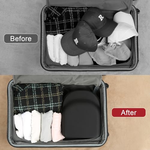 GERMUN Hard baseball hat case, Hat Carrier Travel Case with Adjustable Shoulder Strap, Hat cap case for 6 Baseball Caps - Perfect for Traveling & At-Home Storage (Black with Blue) - color: Black with Blue
