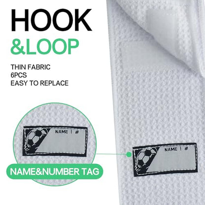 6 Pcs White Thin Football Towels with Hook & Loop,Microfiber Football Twels Bulk,Clean Hands Sports Towel,Football Equipment Accessory - color: White