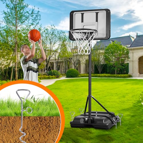 RunNico Basketball Goal Anchor, Heavy Duty Basketball Hoop Tie Down Kit, Court Setup Ground Stakes with Adjustable Straps for Basketball Mounting Trampoline Swing Tent - color: 2 set