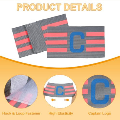 MECCANIXITY Soccer Captain Armband, Nylon Captain Arm Band for Soccer Elastic Captain C Arm Band Sports Captain Armbands for Football Team Training Youth & Adult - color: Grey