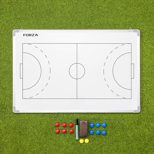 FORZA 35in x 24in Double-Sided Sports Coaching Whiteboard | 13 Sport Options - Dry Erase Board Equipped with Magnetic Markers, Pen & Eraser (Handball, Without Carry Bag) - size: Without Carry Bag, style: Handball