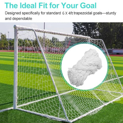 Greensen Youth Soccer Goal Set Sports Soccer Goal Set Sports Soccer Goal Net, Football Replacement Goal Post Netting Full Size for Lacrosse and Soccer - size: 6X4FT