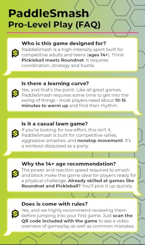 PaddleSmash - Pickleball Yard Game As Seen on Shark Tank - Beach, Backyard, Tailgate & Lawn, Outdoor Activities for Adults and Family - Easy Assembly