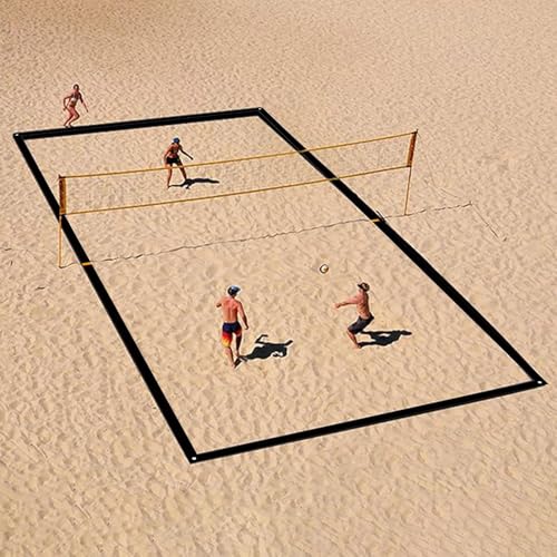 Lines Grass - Beach Outdoor Court 2 inches high More Visible, Backyard Court Lines - Visible Marking Rope Set Sports - color: Black