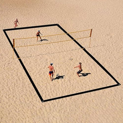 Lines Grass - Beach Outdoor Court 2 inches high More Visible, Backyard Court Lines - Visible Marking Rope Set Sports - color: Black