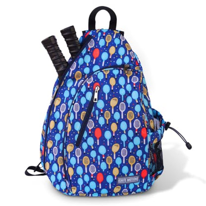 Pickleball Bag for Men & Women Pickleball Backpack - Adjustable Sling Bag/Crossbody with Fence Hook - style: Paddles
