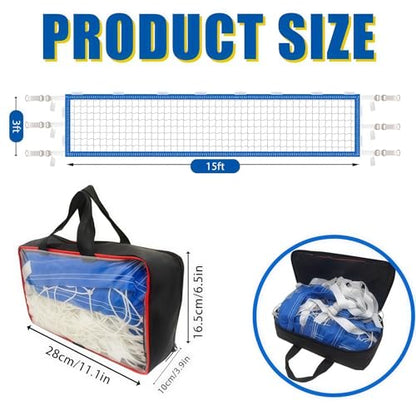 Upgrade Pool Volleyball Net Replacement, Adjustable Length 15-31 FT Portable Volleyball Net for Inground Pools & Above Ground Pools, Heavy Duty PE Net for Backyard Swimming Pool Beach(Net Only)