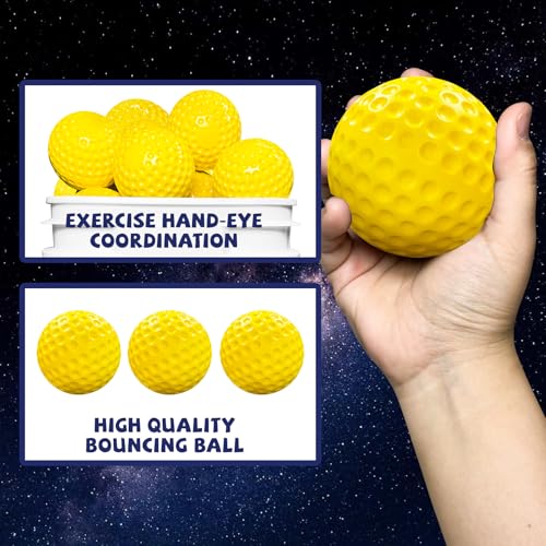 Bucket Pitching Machine Baseballs 24/36 Pack - 60 MPH High Bouncy Yellow Dimpled Practice Balls | Lightweight & Durable for Batting/Fielding Training | Indoor/Outdoor All Ages - color: 36pack