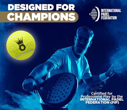 Ball – Professional Padel Balls Certified by FIP – Durable Padel Balls with Consistent Bounce – Premium Felt for High Performance – Tube of 3 Tournament-Ready