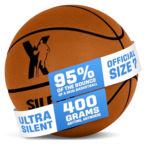 YGA Silent Basketball Size 7 (29.5"): Grooved Airless Indoor Basketball with Upgraded 95% Bounce - Ultra Quiet Basketball for Dribbling Indoor - Soft Foam Basketball with Realistic Grip & Deep Grooves - color: Light Brown, size: Vacuum Sealed