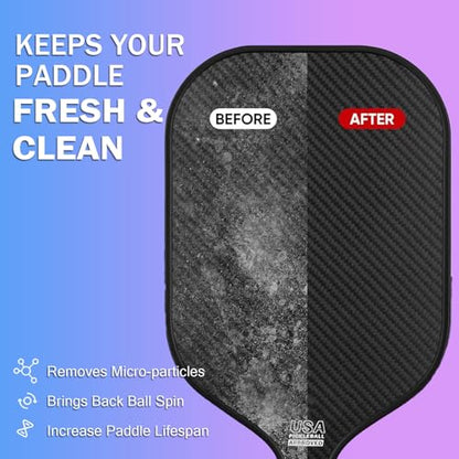 2 Pack Pickleball Paddle Eraser, Pickleball Paddle Cleaner for Raw Carbon Fiber Paddles, Essential Pickleball Accessories, Remove Residue & Dirt, Restore Ball Spin, Decent Pickleball Gift