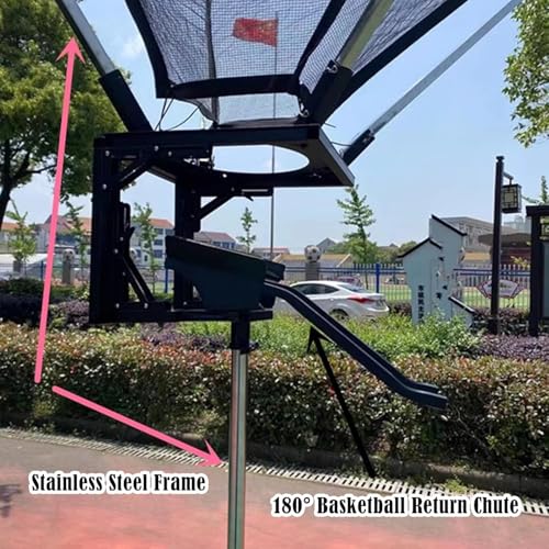 Basketball Practice Network Basketball Return Attachment for Pole Basketball Hoops, Free Standing Basketball Equipment for Shooting/Dribbling Drills, Rebounder