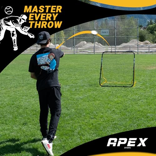 Apex Sports 4x4.5 Ft Baseball Rebounder, Multi-Sport Trainer for Soccer and Volleyball, Adjustable Angles, Easy Storage, Durable Construction, Enhances Agility, Precision, Reflexes, Solo Practice