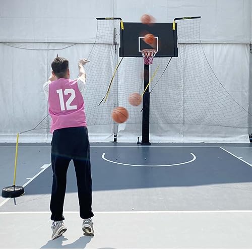 Basketball Hoop Returner Return Attachment Shot NET 4.8mX4.8m Polyester Net Shooting Practice Aid with and - Support