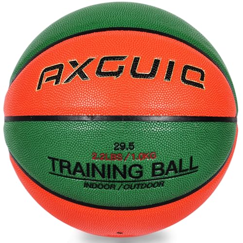 3LBS/2.2LBS Weighted Heavy Basketball 29.5/28.5" Training Equipment for in& Outdoor Improving Dribble Up Handling Dribbling, Passing&Rebounding Skills Weighted Training Basketball (Size 7/6) - color: 2.2LBS-Weighted Basketball-Orange,Green, size: Size 7 A