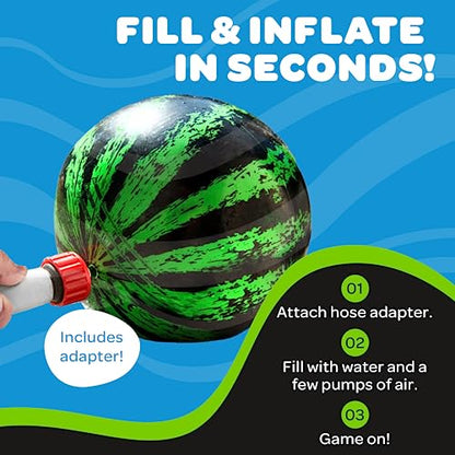 Watermelon Ball Lit - Glow in The Dark Pool Toy for Kids Ages 8-12, Teens, Adults - 9 Inch Swimming Pool Game for Family Fun - size: 9", style: 9" Green LED Light-Up