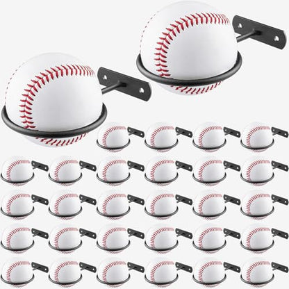 30Pack Baseball Holder,Bulk Baseball Wall Mount Holders Softball Display Memorabilia Holder Heavy Duty Sports Wall Mount Rack for Display Storage,Black - size: 30Pack