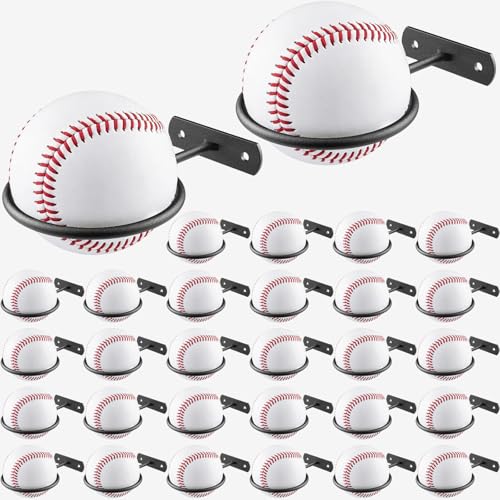 30Pack Baseball Holder,Bulk Baseball Wall Mount Holders Softball Display Memorabilia Holder Heavy Duty Sports Wall Mount Rack for Display Storage,Black - size: 30Pack