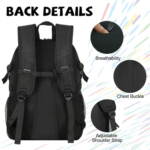 Goloni Basketball Backpack Bag,35L Basketball Bag with with Separate Ball & Shoe Compartments,Large Sports Bag for Basketball - color: black