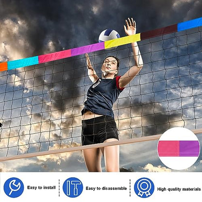 Libima Volleyball Net Zone Tape Setter Training Equipment Volleyball Net Measure Chain Hitting Target Zone Practice Training Aid Equipment for Referee Outdoor Indoor Strategic Trainer
