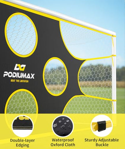 Soccer Net, with 10 Highlighted Scoring Zones, Portable Soccer Field Equipment, Backyard Shooting Training Football Goal Net - size: 16x7ft