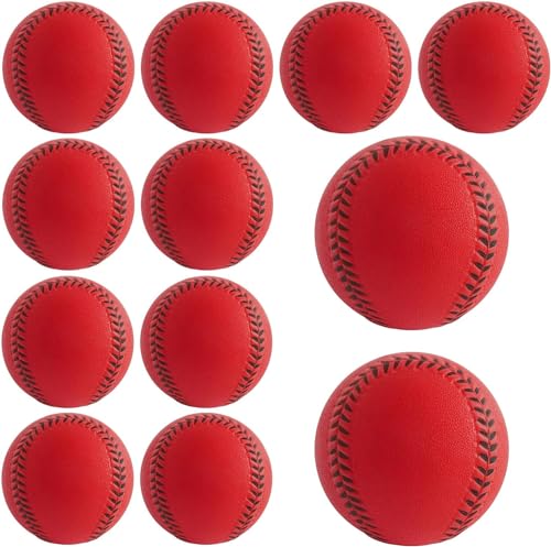 GKK Foam Baseballs 12 Pack Soft Baseballs for Youth Teenager Players Sports Foam Baseballs Training Balls for Hitting and Indoor or Outdoor Play - color: Foam Baseball Red