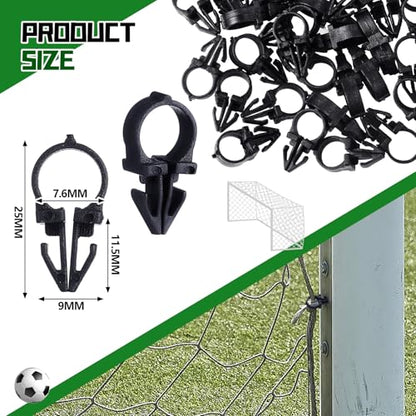 Chunful 100 Pcs Soccer Goal Net Fasteners Soccer Net Clips Replacement Lock Clips Accessories for Goal Series with Pre Drilled Holes in Aluminium Tubing and Posts
