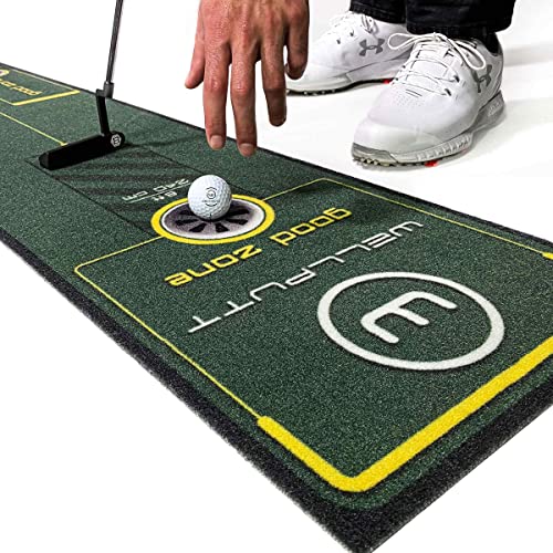 WELLPUTT - Golf Putting Training Mat - 10ft Start 2.0