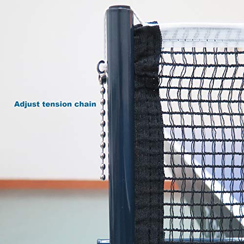 Comesee Ping Pong Net Set Table Tennis Table Post Professional Spring Activated Clamp with Net Clip Insert, 1.2 Inch Width Grip Holder, Tension and Height Adjustable Easy Set Up (Navy)