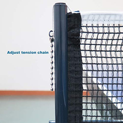 Comesee Ping Pong Net Set Table Tennis Table Post Professional Spring Activated Clamp with Net Clip Insert, 1.2 Inch Width Grip Holder, Tension and Height Adjustable Easy Set Up (Navy)