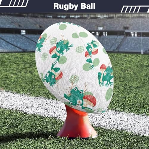 SYtrade Recreational Football Game Footballs PU Composite Leather Footballs for Training Indoor Outdoor - color: Frog Mushroom Green Dots