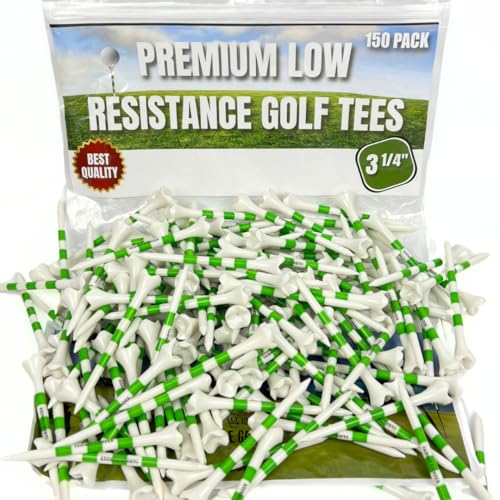 (50/150/500) Plastic Golf Tees 3 1/4 Best Golf Tees for Men, Unbreakable Golf Tees for Women, Long Golf Tees, Zero Friction Golf Tees, Tall Golf Tees Plastic Unbreakable, Reusable Golf Tee - size: 150