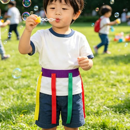 5pcs Catch Tail Game Belt Set: Youth Flag Football Belt for Training - Tear-Resistant & Hook and Loop 5 Tails - Catching Straps for Field Day, Soccer Training