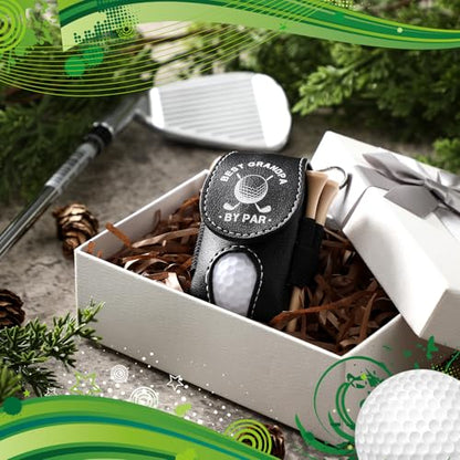 Realspring 8 Pcs Father's Day Golf Set Daddy Grandpa Golf Gifts, Ball Pouch Bag and 5 Pcs Wood Tees 2 Balls Christmas Birthday Gift for Men, Grandpa from Daughter Son