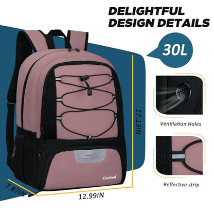 Goloni Soccer Bag, Basketball Bag with Ball Compartment & Shoe Compartment,Large Soccer Backpack for Basketball,Gym，Football - color: Brown