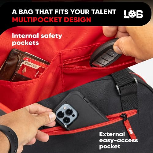LOB Pickleball Bags for women men Tote Carry Bag with Bottle Holders, Fits 2 Paddles, 2pc Accessories (Pouch, Mesh Ball Bag), Durable Lightweight