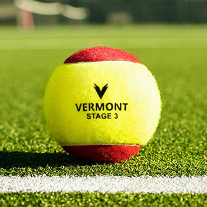 Vermont Mini Red Tennis Balls [Stage 3] | ITF Approved 36-Ball Bucket – All Court Surfaces